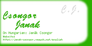 csongor janak business card