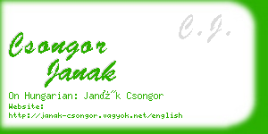 csongor janak business card